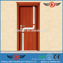 Puerta de madera exótica de la puerta del gabinete de la cocina del vidrio esmerilado de la puerta de madera del pvc de JK-TP9015